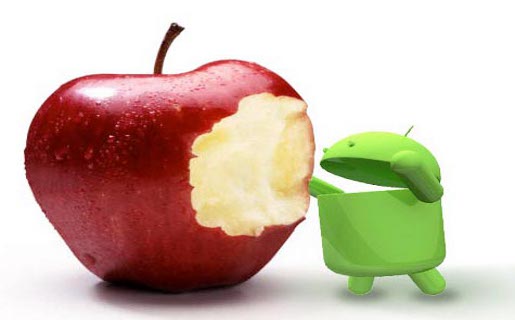 El androide primero y la compañía de la manzana despúes, ambas crecen en la disputa por atraer a desarrolladores de apps móviles
