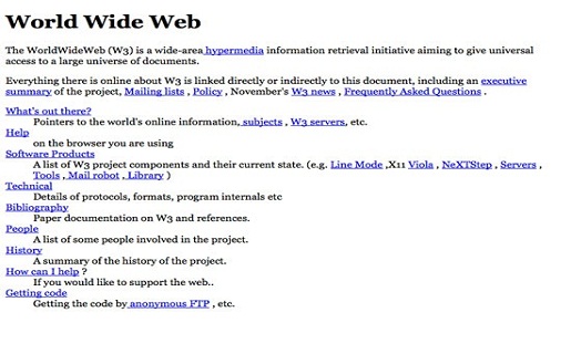 Así se veía la primera página web del mundo