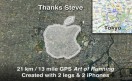 Fueron 21 kilómetros los que necesitó Joseph para "dibujar" el logo de Apple con el GPS integrado a su iPhone.