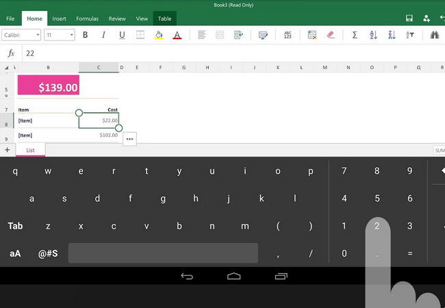Microsoft lanza teclado para Android para ser usado con Excel