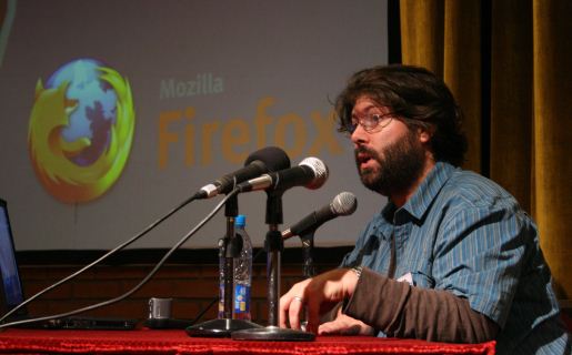 Asa Dotzler en la presentación que realizó en la Argentina en 2007 (foto: Ignacio Bernárdez)