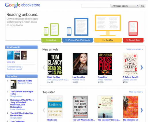 La eBook Store, al momento está sólo disponible en Estados Unidos.
