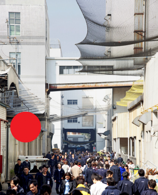 Foxconn posee 1.5 km2. Es como una ciudad con calles que conducen a las diferentes plantas de la fabrica. ©Wired