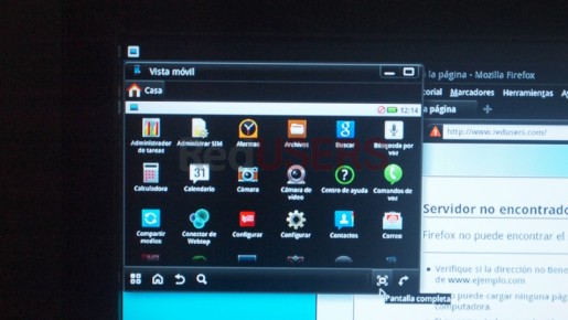 Al conectarlo a la TV, veremos un emulador basado en Ubuntu que nos permitirá navegar las funciones básicas del teléfono. Además, es posible navegar vía Firefox.