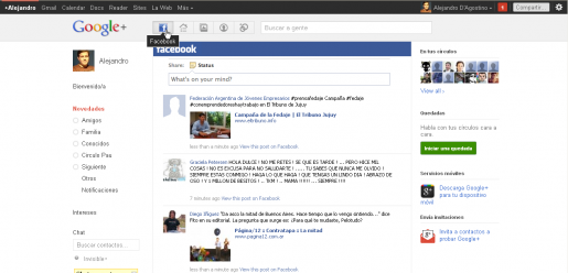 ¿Extrañan a Facebook? Con Crossrider Google+Facebook se puede tener una ventanita de Facebook dentro de G+. ¿Extrañan a Facebook? Con Crossrider Google+Facebook se puede tener una ventanita de Facebook dentro de G+.