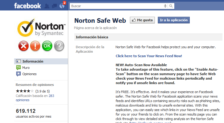 Norton Safe Web protege a los usuarios de Facebook identificando los links seguros antes de clickearlos