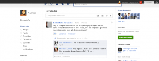 Para quienes no se acostumbran a la interfaz de Facebook, pueden intentar con Stylish para darle ese aspecto a Google Plus. Para quienes no se acostumbran a la interfaz de Facebook, pueden intentar con Stylish para darle ese aspecto a Google Plus.