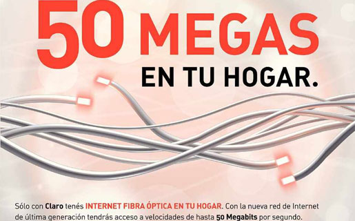 Claro se convierte en el proveedor de Internet con la velocidad más rápida del mercado argentino: 50 Mbps.
