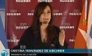 La presidenta Cristina Fernández en la inauguración de la planta (Crédito: Canal Youtube de Telam).