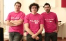 Los cofundadores de Altodot: Anton Chalbaud (centro), Matías Paterlini (izq) y Claudio Cohen (der)