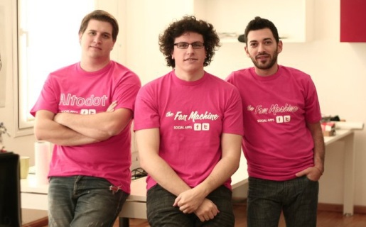 Los cofundadores de Altodot: Anton Chalbaud (centro), Matías Paterlini (izq) y Claudio Cohen (der)