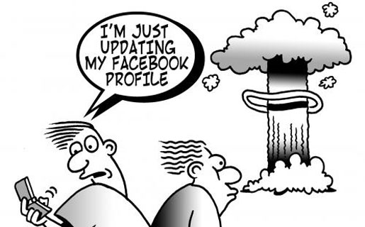 Llueve, truene o haya explosión nuclear: nada detiene a los "facebookers".