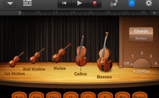 La nueva versión de GarageBand incluye una orquesta de cuerdas automática.