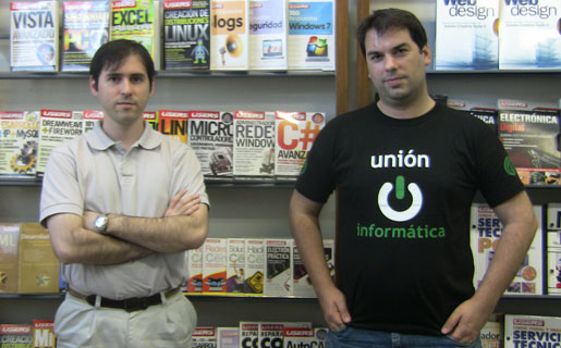Christian García y Pablo Dorín, de Unión Informática, en la redacción de RedUSERS en septiembre pasado.