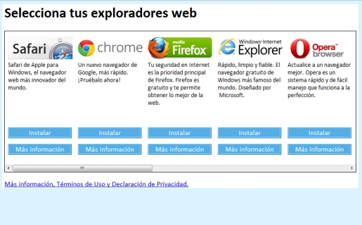 BrowserChoice.eu fue creado por la Comisión Europea para permitir a los usuarios otras opciones para usar la Web además de IE.