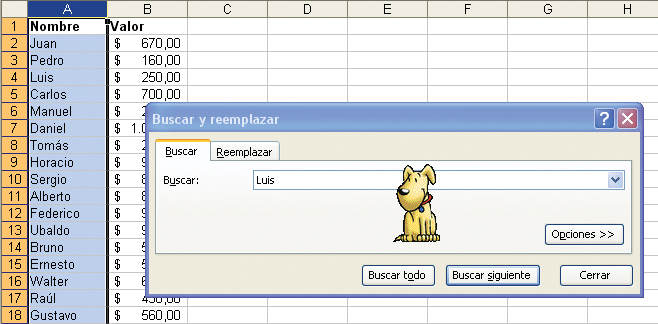 Macro busca palabras
