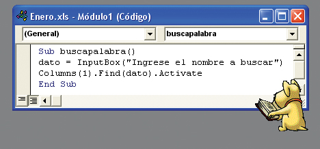 Macro busca palabras