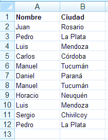 Señalar repetidos II