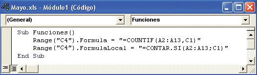 Funciones en macros