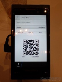Ventana de usuario de BlackBerry Messenger.