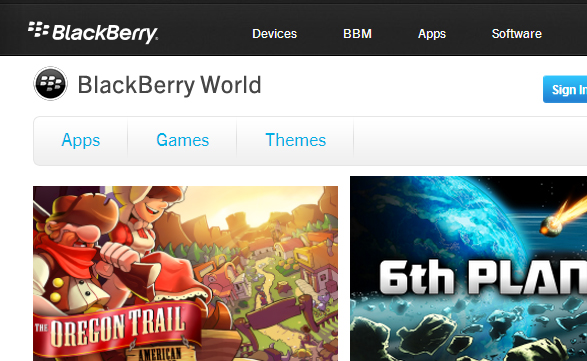 Les presentamos a la tienda de descargas "BlackBerry World".