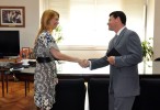 Débora Giorgi, ministra de Industria; y Martín Álvarez, director ejecutivo de Dell para Latinoamérica.