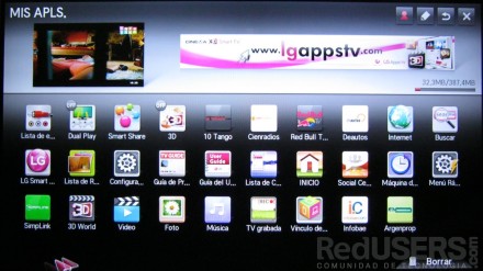 Entre las funciones del SmartTV también están las apps instaladas.