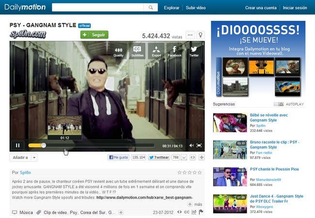 No tendrá los índices de viralidad de Youtube, pero DailyMotion tiene una cantidad de usuarios considerable.