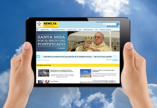 News.va es el sitio de noticias oficial del Vaticano. También hay apps para Android y iOS desarrolladas por la Santa Sede.