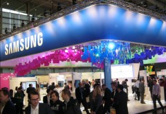 La vista panorámica del imponente stand de Samsung.