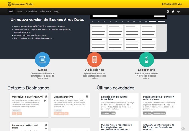 El diseño de Buenos Aires Data ofrece una interfaz más atractiva y funcional.