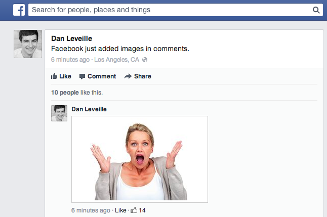 La fotografía subida por Leveille a DevianART reveló la nueva característica de Facebook.