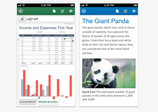 Office para iOS permite, crear, editar y visualizar archivos desde el celular.
