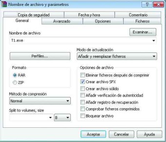 La creación de un archivo autoejecutable es una tarea sencilla gracias a las opciones ofrecidas por WinRAR.