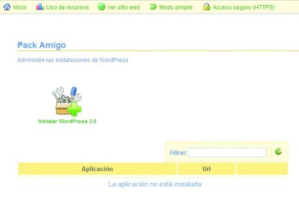 1) Verifiquemos que nuestro proveedor de hosting cuente en el panel de control con un sistema de instalación automatizado para sistemas como WordPress, y que ofrezca al menos la versión 3.3.