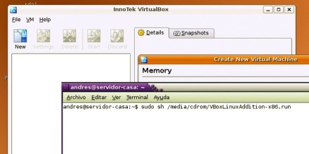Para completar la instalación de las Guest Additions de VirtualBox en Ubuntu, debemos ejecutar este comando en la terminal (para la versión de 32 bits). 