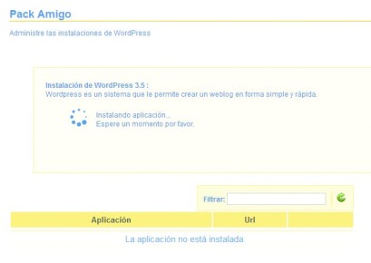 3) Como todo el procedimiento se lleva a cabo desde el mismo servidor, el proceso demora segundos. Esto abarca la creación de la base de datos, la copia de los archivos de WordPress dentro de la carpeta especificada y hasta la configuración del archivo wp-config.php.