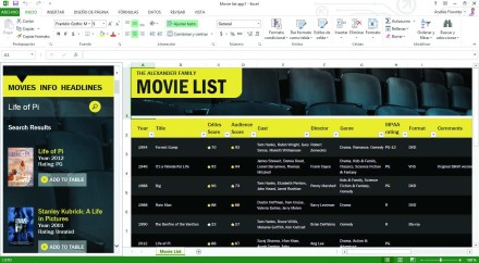 La app que le aporta Rotten Tomatoes a la plantilla Movie List App permite buscar e insertar rápidamente los datos de la película que queramos.