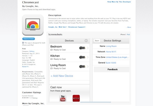 Crhomecast en el App Store.