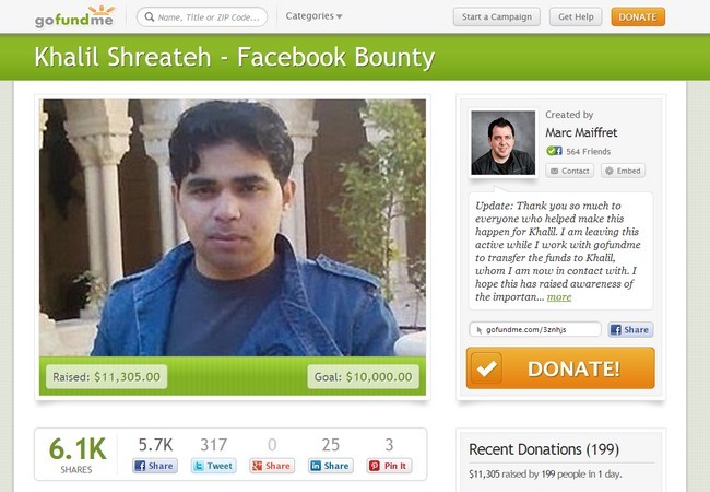 La campaña para recompensar al programador palestino superó el objetivo de 10 mil dólares.