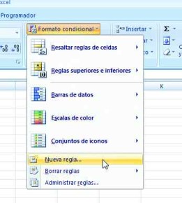 En Excel 2007-2010 tenemos un botón directo al formato condicional.