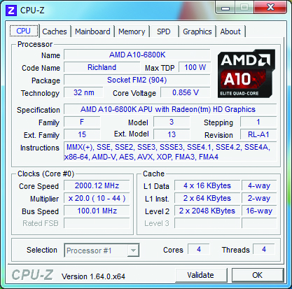 El A10 6800K regula su frecuencia de manera dinámica para mantener bajos el consumo energético y la generación de calor.