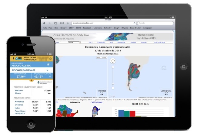 Las elecciones se pueden seguir tanto en la web como en smartphones y tablets.