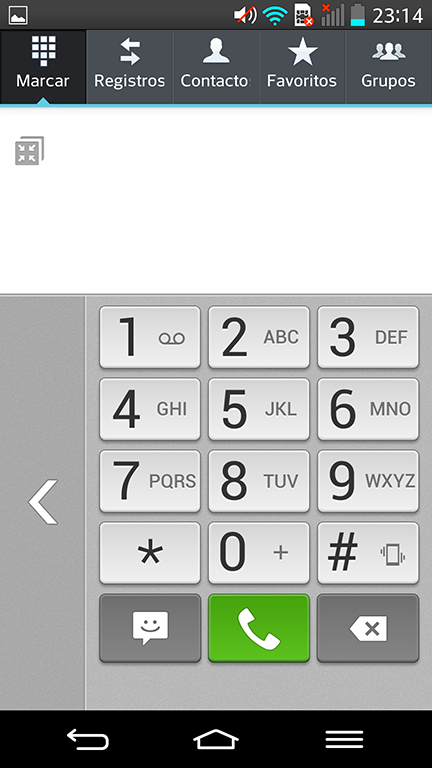 La posibilidad de modificar la posición del marcador o teclado en la pantalla, nos permite utilizar el teléfono con una sola mano cómodamente. La posibilidad de modificar la posición del marcador o teclado en la pantalla, nos permite utilizar el teléfono con una sola mano cómodamente.