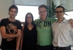 El equipo: Pablo Echeverria (Services), Laura Perez Limpias (Administracion), John Berkeljon (CFO), Sergio Cusmai (CEO)