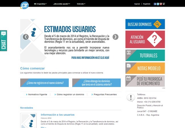 Nic Argentina lo anuncia también en su sitio web.