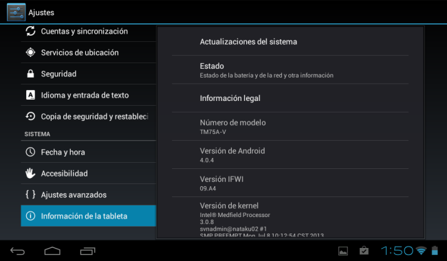 La versión de Android, algo desactualizada para los tiempos en los que estamos.