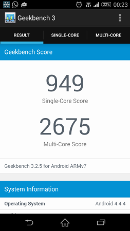 Las pruebas en Geekbench.