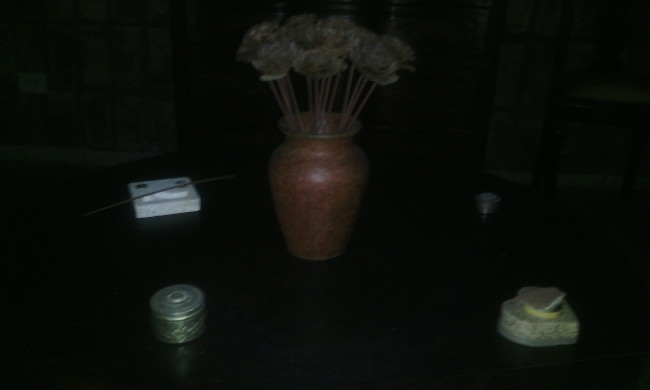 Muestra de escena oscura con flash activado.