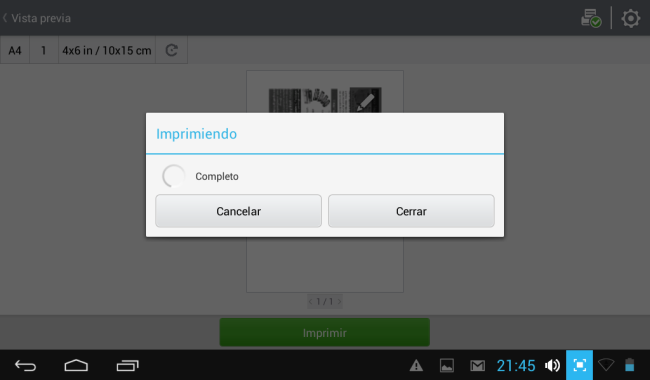 27 - Le damos clic al botón imprimir y se enviara a la impresora. También podemos imprimir documentos de office, mails y todo lo que tengamos en nuestro dispositivo.. 